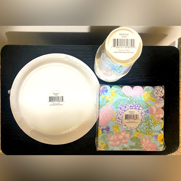 Floral Paper plate, napkin, cup set of 10- New - Picture 2 of 3